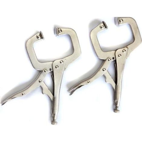 C-Clamp - Acier - 150 mm - Plaques Pivotantes - Pour Atelier et Menuiserie - Lot de 4 (1/4)