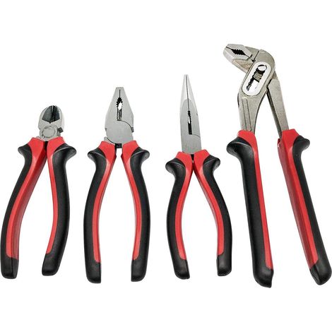 Set di 4 pinze combinate, pinze a becco lungo, pinze per pompa, taglierina laterale (1/4)