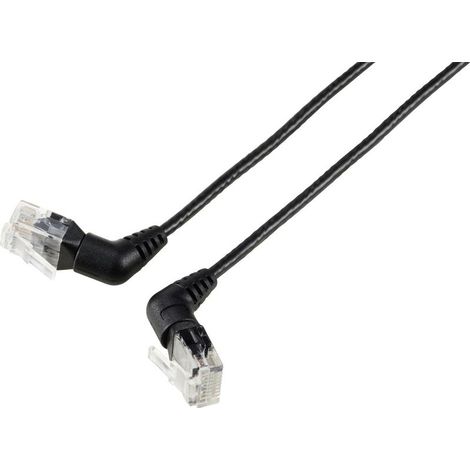 RF-6071540 RJ45 Câble réseau, câble patch CAT 6 U/UTP 0.50 m noir Contacts enfichables ori (1/4)