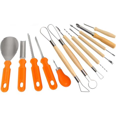 Ensemble d’outils pour sculpture de citrouille, lot de 13 pièces, accessoires Halloween en acier inoxydable (1/5)