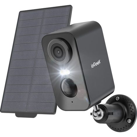 ieGeek 2K Überwachungskamera Aussen Akku Solar, 5200mAh Akku Kamera Überwachung Aussen WLAN, PIR-Bewegungserkennung, Bunte Nachtsicht, 2-Wege-Audio, Spotlights, Alexa-kompatibel (1/5)