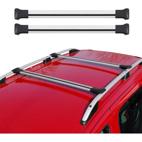 OMAC Aluminium Dachträger Querträger für Fiat Palio Weekend 1996-2011 – Max. 75 kg – 2 Stangen Silber (1/5)