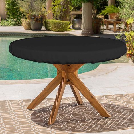 Housse De Table Ronde - 76 X 10 Cm - Tissu Oxford 600D Imperméable - Pour Meuble De Patio Extérieur - 1 Pièce (1/5)