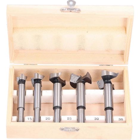 5-teiliges Flachflügelbohrer-Set aus HSS-Scharnierlochöffner mit Box für die Holzbearbeitung