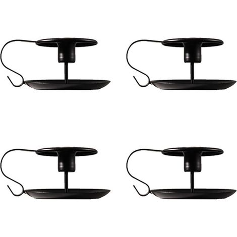 rétro en fer forgé peint support pour bougie pilier noir lot
