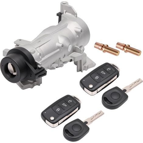 1K0905851B Neiman Contacteur d'allumage pour Golf 5 6 A3 TT Seat Alte  avec 2 télécommandes + 2 clés avec 2 boulons interrupteur d'allumage 1K0905865 (1/5)