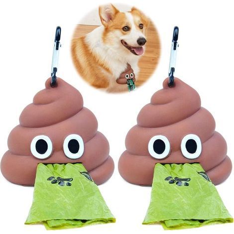 pair 2 Pcs Sac à Déchets pour Chien Porte-Sac Sac à Chien de Déchets de Merde Sac à Crottes Chien Distributeur Sac à Merde pour Chien Distributeur Sacs à Déchets avec Mousqueton pour Animaux Déchets C (1/5)