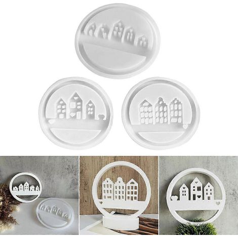 Moules en silicone pour couronnes de maison et décorations de bougeoirs à bougies chauffe-plat (1/4)