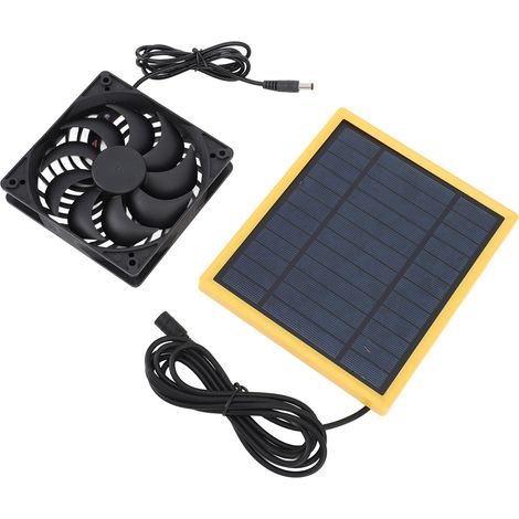 Kit de ventilateur solaire 20 W étanche pour petits poulaillers, serres, abris de jardin, niches pour animaux, extraction par fenêtre. Fonctionnement silencieux. (1/5)