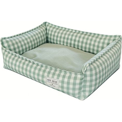 Lit pour chien lavable avec housse amovible, respirant et confortable, rectangle pour chiots, chats de petite et moyenne taille, vert clair 60 x 50 cm (pour animaux de moins de 18 kg) (1/5)