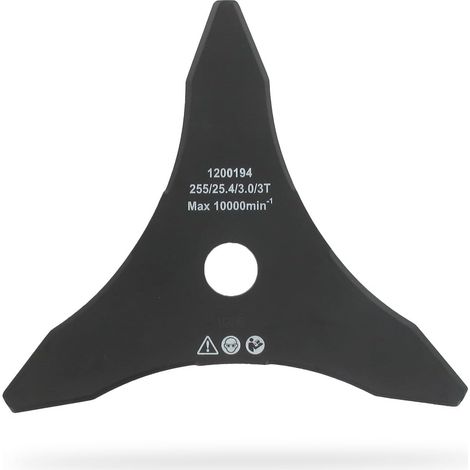 Lame 3 Dents,Adaptable Pour Débroussailleuse,Coupe De 255 mm, Alésage 25,4 mm & Epaisseur 3 mm (1/5)