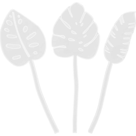 3-teiliges Set Kuchen-Schablonen-Blattformen aus Silikon-Epoxidharz, Palmenblatt-Harzformen, tropische Blattformen, manuelle Silikon-Formen-34.7x11.7cm-White (1/3)