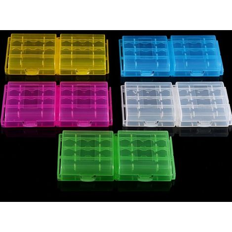 Transparente Aufbewahrungsbox für AA- und AAA-Batterien – 5 Farben, robust und vielseitig (1/5)