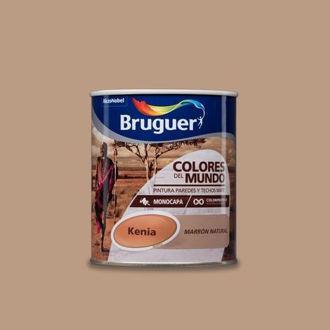 Bruguer Colores del Mundo Pintura para paredes monocapa Kenia Marrón Natural 750 ml