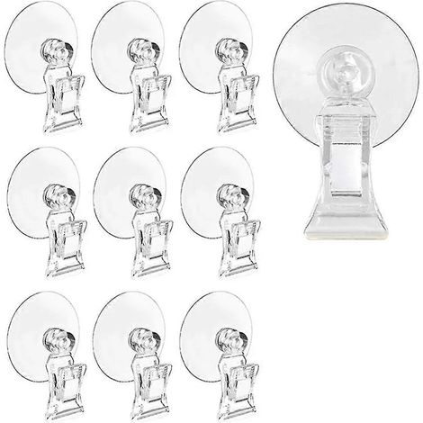 Lot de 10 supports de cartouches à ventouse transparents pour vitres de salle de bain, idéaux pour l'affichage publicitaire. (1/5)
