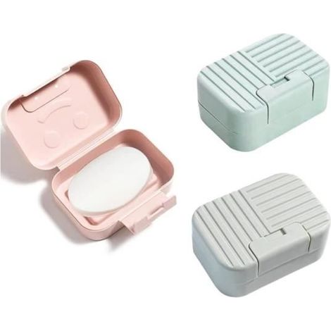 3 pièces Boîtes à Savon,Boite Savon Voyage Etanche,Porte Savon Voyage Boite à Savon boîte à Savon Solide,Petite Boite à Savon - fy (1/4)