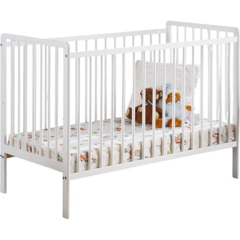 Lettino e materasso per bambini evolutivo della collezione LUTIN, regolabile in altezza. Colore bianco opaco.