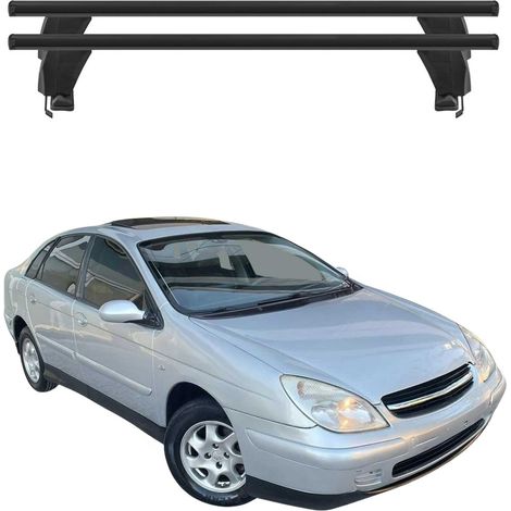 OMAC Dachträger Querträger Alu für Citroen C5 Liftback 2001-2008 – Abschließbar – T-Nut – City-Crash-getestet – Max. 50 kg Schwarz (1/5)