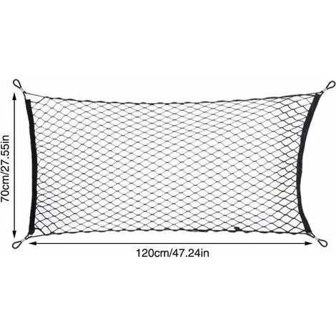 Filet de rangement universel pour voiture, filet de coffre de voiture, filet d\'accessoires de voiture, filet pour bagages d\'enfants, pour SUV, camion noir70 120cm (1/3)