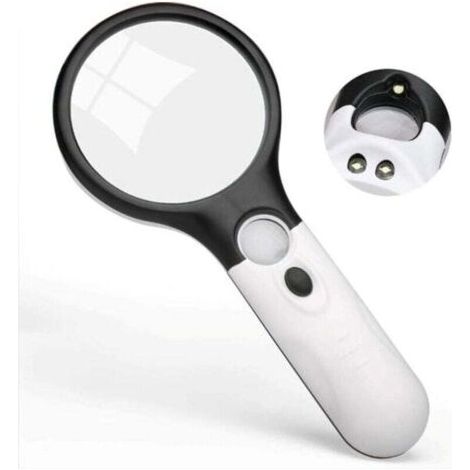 Lupe, tragbare 100-fache LED-elektronische Lupe mit Licht, optische HD-Linse, Zeitungsleselupe, MUMU