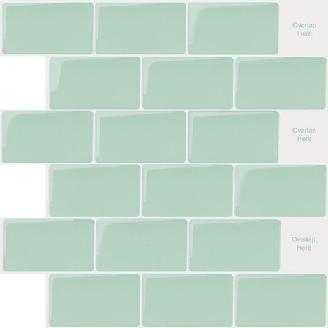 Papier peint autocollant, vert, 30,530,5 cm, 1 feuille, sticker mural simple pour la maison, fond TV, mur 3D autocollant. (1/5)