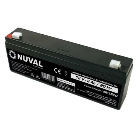 Nuval batteria ricaricabile al piombo 12V 2A - 178x35x61mm
