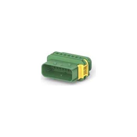 Connettore Heavy Duty Sealed 1.6X2.8 porta maschio 15vie verde senza guarnizione