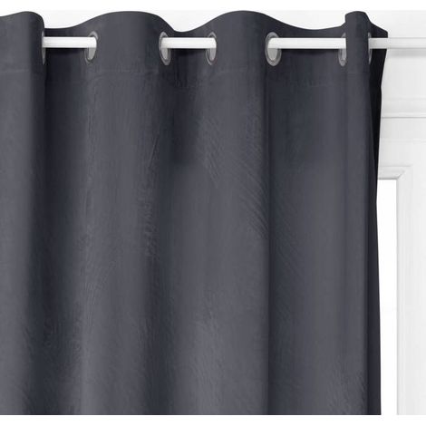 Rideau occultant « Dolce » en velours gris ardoise, 140 x 260 cm - Atmosphera Interior Designer (1/5)