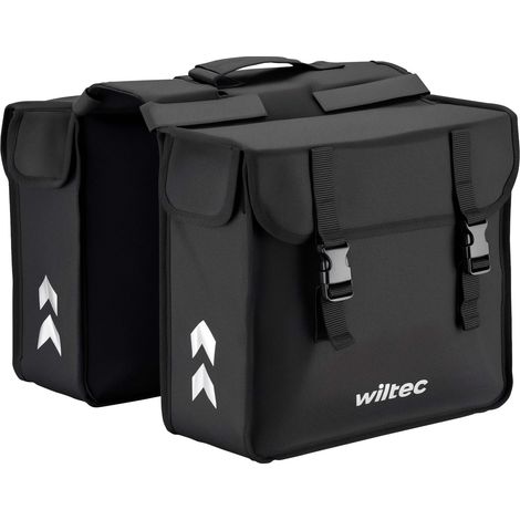 Wiltec Doppia borsa per portapacchi 35 x 13 x 30 cm, borse bici posteriori con 30 l di spazio, borse posteriori bici impermeabili, pratica borsa da viaggio per bicicletta (1/5)