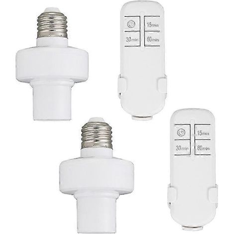 Fernbedienung für Lampenfassung, kabelloses Lichtschalter-Set mit Zeitschaltuhr, E26/E27-Lampenfassung, geeignet für Dachboden, Garage und Treppenhaus – JXLGV (1/5)