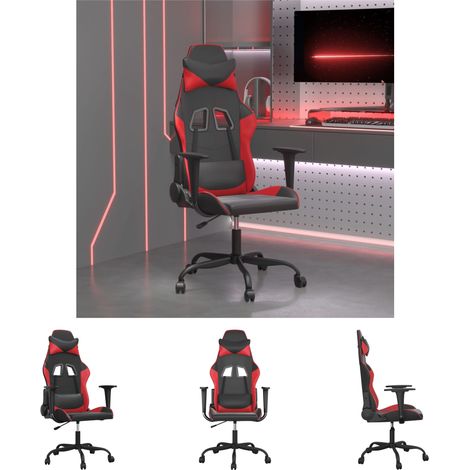 The Living Store Gaming-Stuhl Schwarz und Rot Kunstleder - Gaming-Sessel (1/5)