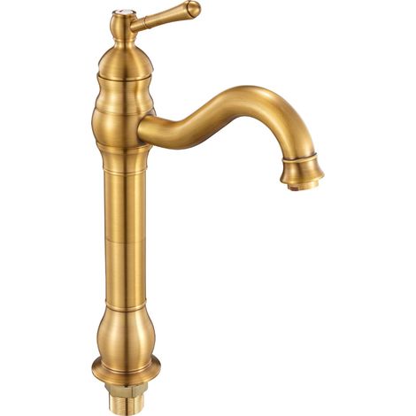 VEVOR Rubinetto Monocomando per Lavello, Rubinetto Miscelatore in Ottone Massiccio Design Antiriflusso Scarico a Pulsante per Lavello da Cucina, Miscelatore per Acqua 1 o 3 Fori per Bagno, Bar (1/5)