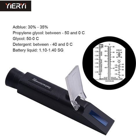 Compatible avec le nouvel appareil de mesure du point de congélation de l'urée, le fluide moteur ATC, l'antigel à base d'éthylène glycol et l'outil de mesure du point de congélation des batteries auto (1/4)