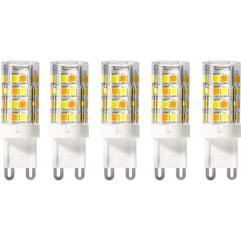 G9 LED Tri-Couleurs 2700K 4000K 6000K Ampoules Chaud Naturel Froid 5W Équivalent à Halogène 50W 450 Lumen Pour Plafonnier Spots Lustre Cuisine Salle Bain Non Dimmable 220V 230V Lot de 5