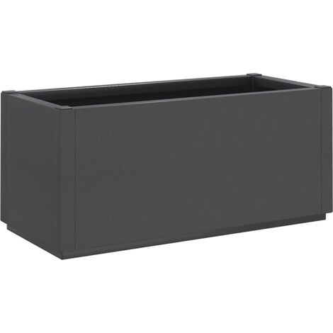 Macetero bancal elevado plantas flores terraza jardín oscuro 80 x 36 x 35 cm PP gris 020038621