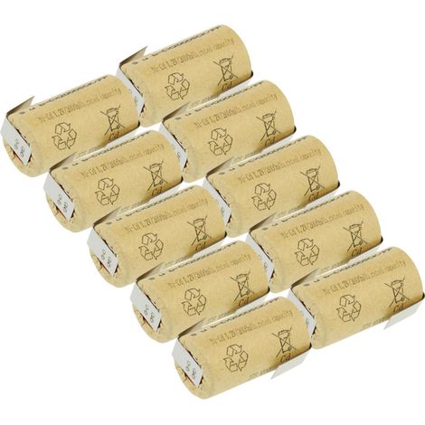 10x XCell Sub-C Hochleistungsakku mit Z- Lötfahne - 1,2V 2000 mAh Ni-CD (1/5)
