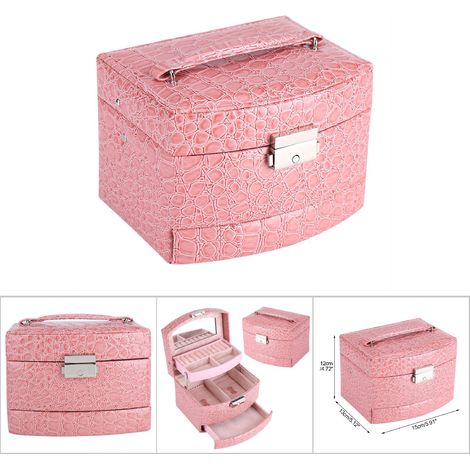 Boîte de Rangement 3 Étages pour Bijoux, Colliers et Bagues - Idée Cadeau Femme et Accessoire Maison (1/5)