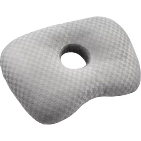 Oreiller pour piercing d'oreille, adapté aux personnes dormant sur le côté, soulage les douleurs et l'inflammation des oreilles, lavable, ajustable, gris. (1/5)