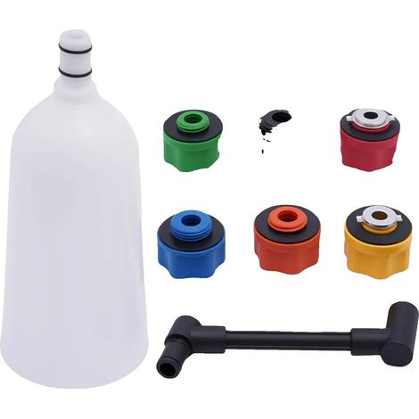 Juego de embudo para aceite, capacidad de 0,5 galones, tubo de extensión giratorio, color blanco. (1/2)