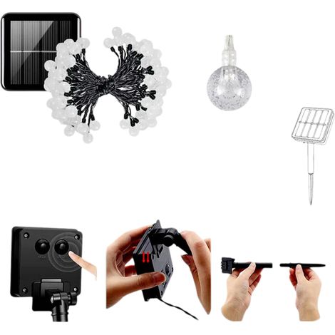 5 m lange Solar-Lichterkette mit 20 LED-Lampen, ideal für Partys, Camping und Gartendekoration....