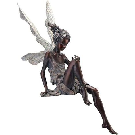 Bardusch-Figurine Elfe et Fée Assis - Statue de Jardin Exterieur pour Décoration Bureau et Ornement
