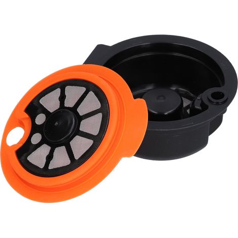 Capsule café réutilisable filtre avec cuillère brosse accessoires maison bureau bar Orange 180ML PP acier 304 silicone (1/5)