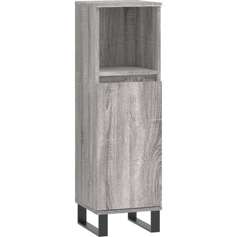 Mueble de baño Sonoma gris de 30 x 30 x 100 cm con gran espacio de almacenamiento estilo industrial en madera Sonoma gris 020049011 (1/5)