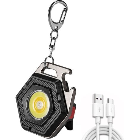 COB Petite lampe de poche COB Porte-clés LED Lampe de poche rechargeable Petite lampe de poche Mini poche lumineuse Lampe de poche magnétique USB Lampe de poche de travail portable 7 modes d'éclairage (1/3)