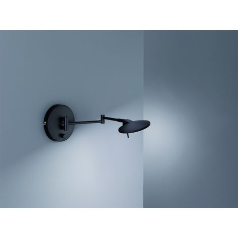 Wandleuchte Kazan Led Dimmbar Schwarz Einstellbar Ø14 cm Trio Lighting