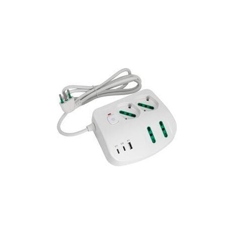 FME 40890 MULTIPRESA DA TAVOLO 4P+3P USB A-B-C BCO