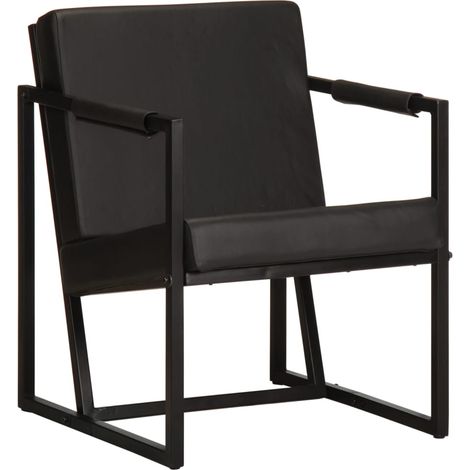 Sessel Schwarz Echtleder