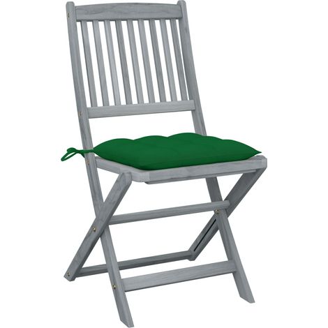Maison Exclusive - Sedie da Giardino Pieghevoli 6pz con Cuscini in Massello Acacia (1/5)