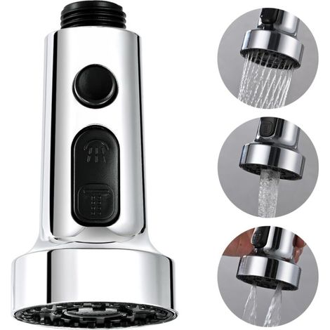 3-Mode Spray Head for Kitchen Mixer Tap G1/2, Replaceable, Pull-Out Head Compatible with Sink (1/5)