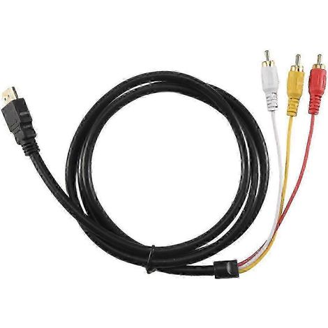 Câble HDMI vers RCA 1080p, adaptateur HDMI mâle vers 3 RCA S-Vidéo AV audio pour TV HDTV DVD N (1/5)
